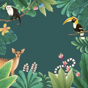 Tropical wildlife background, animal illustration | Free Photo Illustration - rawpixel