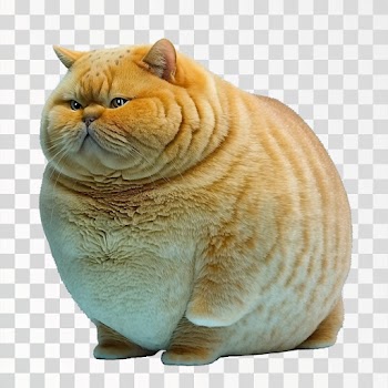 Tropicalpunk fat cat - PNG transparent