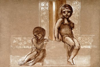 Troy Triptych - Study of Two Putti… | Free public domain illustration