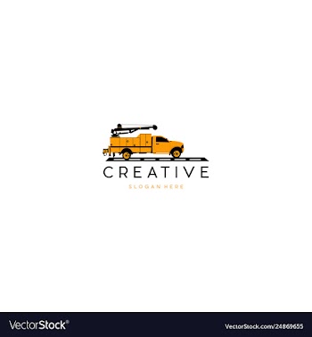Truck crane creative logo desi vector image