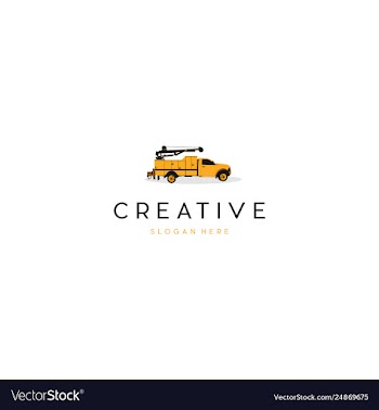 Truck crane creative logo desi vector image