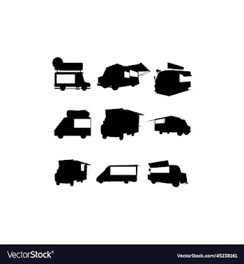truck food shop set icon