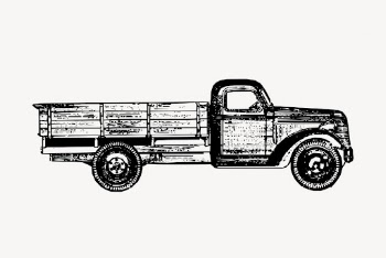 Truck, vintage transport clipart vector. | Free Vector Illustration - rawpixel