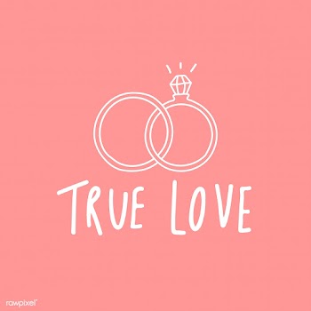 True love typography with wedding rings vecto.. | Free stock vector - 519699