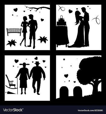 True love until death silhouette vector image