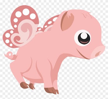 Truly Free Clipart Of A Cute Flying Pink Baby Pig Royalty - Baby Pig Png