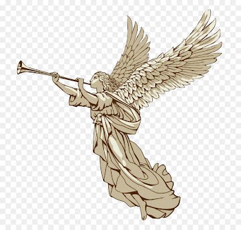 Trumpet Angel Illustration - Angel statue 
