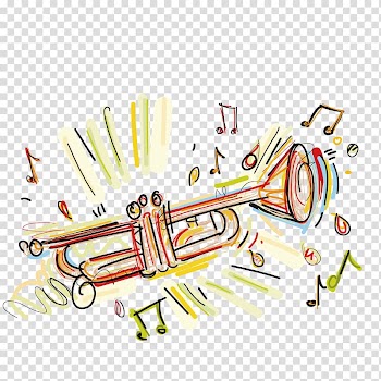 Trumpet Drawing Music Guitar, Color trumpet transparent background PNG clipart