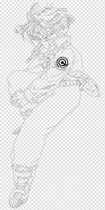 Trunks Line Art, DBZ Future Trunks outline art transparent background PNG clipart