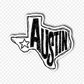 Tshirt, Austin, Sticker, Logo, Blackandwhite PNG