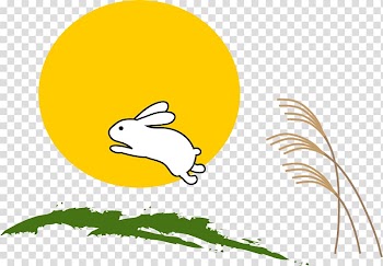 Tsukimi Moon rabbit Full moon, rabbit transparent background PNG clipart