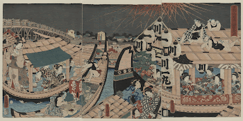 Tōto ryōgokubashi kawabiraki han'ei zu. | Free Photo - rawpixel