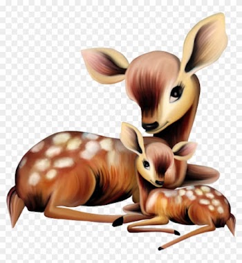 Tubes Animaux - - Carolineblue - Baby Deer And Mom Clipart