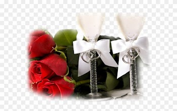 Tubes Saint Valentin Tasse Chocolat Ruban Champagne - Valentines Day Roses With Wine Glasses