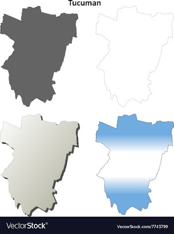 Tucuman blank outline map set vector image