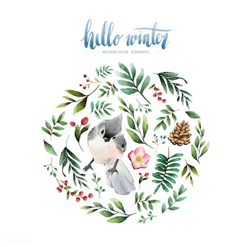 Tufted titmouse bird surrounded by flowers an.. | Free stock vector - 489334