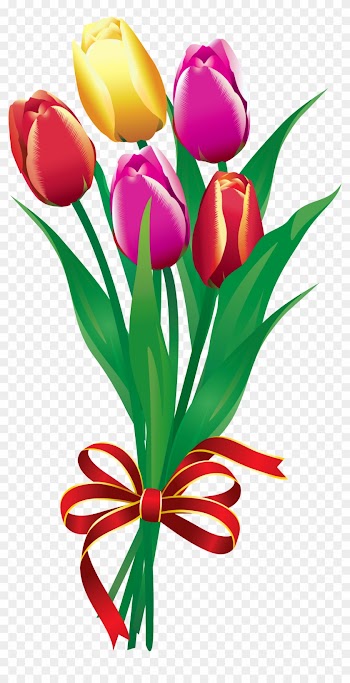Tulip Bouquet Clipart - Flower Bouquet Clipart Png