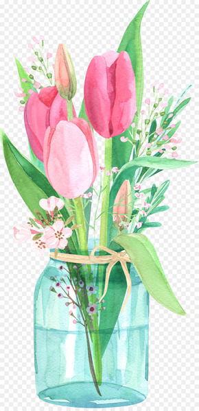 Tulip Floral design Flower - Jars and tulips 