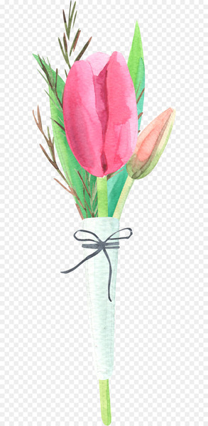 Tulip Flower Floral design - Bow and tulips 