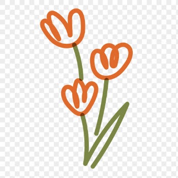 Tulip flower png doodle clipart, | Free PNG - rawpixel