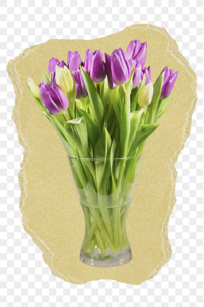 Tulip flower png vase sticker, | Free PNG - rawpixel