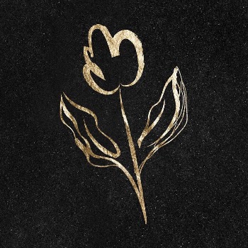 Tulip flower sticker, gold aesthetic | Free PSD Illustration - rawpixel