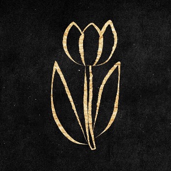 Tulip flower sticker, gold aesthetic | Free PSD Illustration - rawpixel
