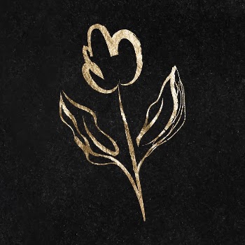 Tulip flower sticker, gold aesthetic | Free Vector Illustration - rawpixel
