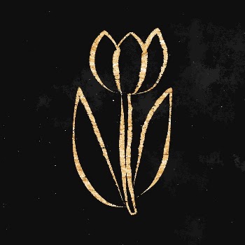 Tulip flower sticker, gold aesthetic | Free Vector Illustration - rawpixel