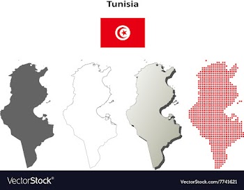 Tunisia outline map set vector image
