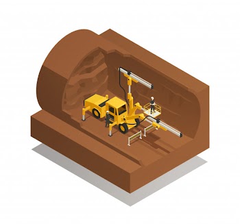 Tunnel construction composition Free Vector