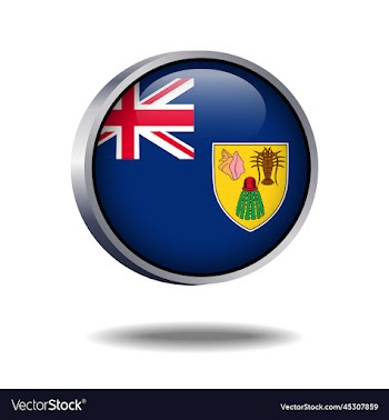turk and caicos flag button