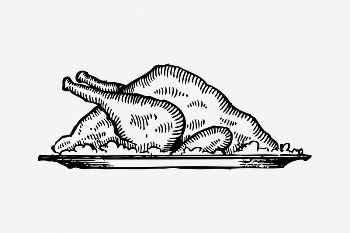 Turkey collage element, black & | Free PSD - rawpixel