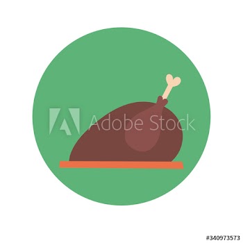 turkey cooking hand draw style