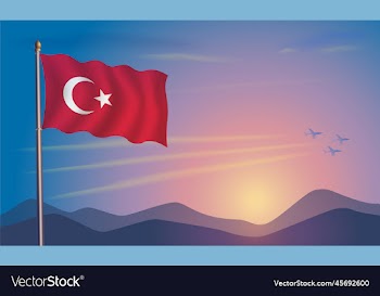turkey flag in the morning sun