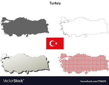 Turkey outline map set vector image