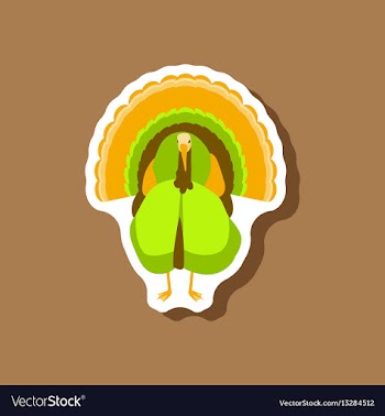 Turkey paper sticker on stylish background vector image