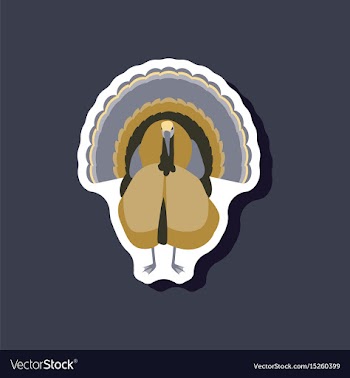 Turkey paper sticker on stylish background vector image