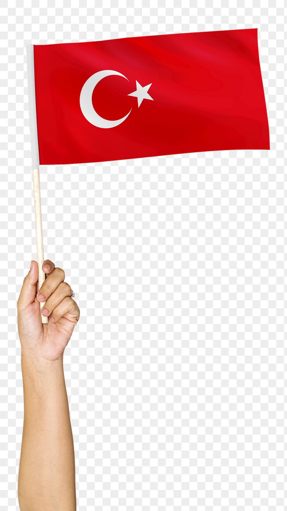 Turkey's flag png in hand | Free PNG - rawpixel