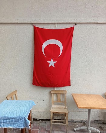 Turkish Flag Displayed in a Café