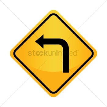 Turn left sign