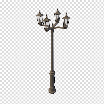 Turned-off black 4-light lamp post, Lamp Street light Electric light, High Resolution Lamp transparent background PNG clipart