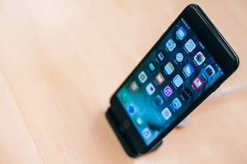 Turned on Black Iphone 7