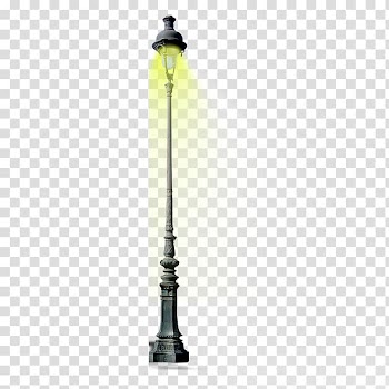 Turned-on black street light, Light fixture Street light, Street lights transparent background PNG clipart