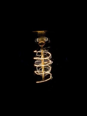 turned on filament bulb