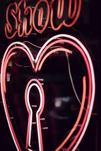 turned on heart LED signage