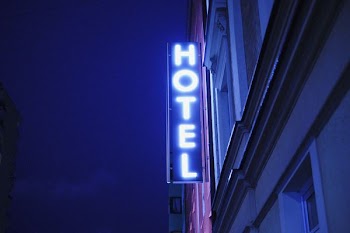 turned on Hotel LED signage