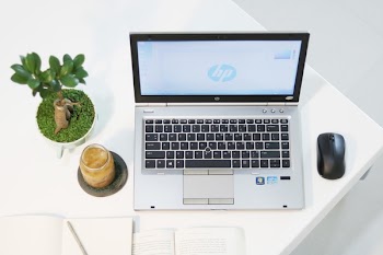 Turned on Hp Laptop Computer