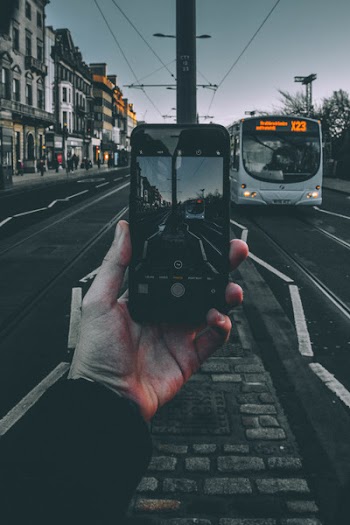 Turned-on Iphone Displaying Camera Interface