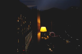 Turned on Lamp in Dark Room